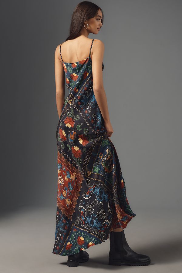 Slide View: 3: Farm Rio Arabesque Scarves Sleeveless Midi Slip Dress