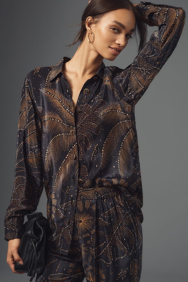 Slide View: 1: Farm Rio Golden Foliage Buttondown Shirt