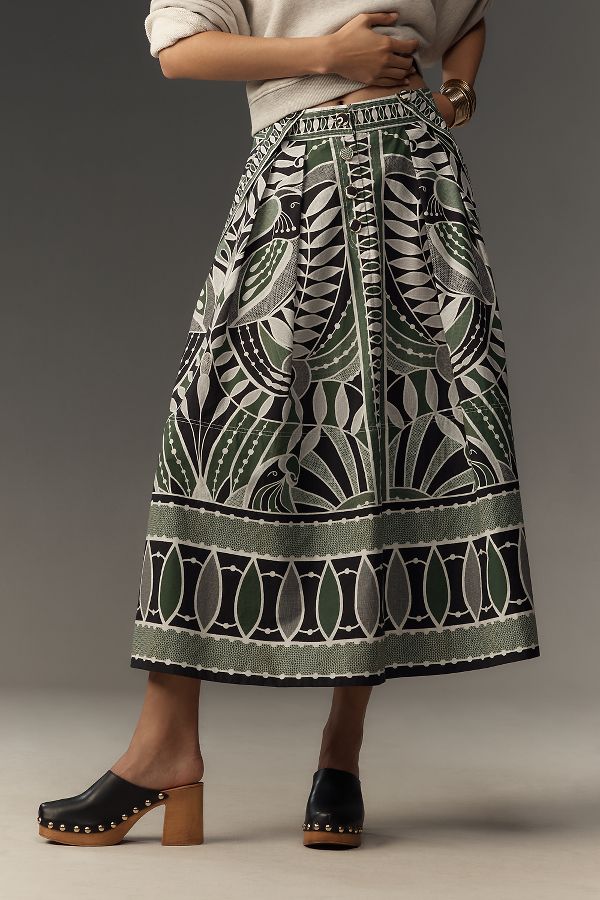 Slide View: 2: Farm Rio Flare Maxi Skirt