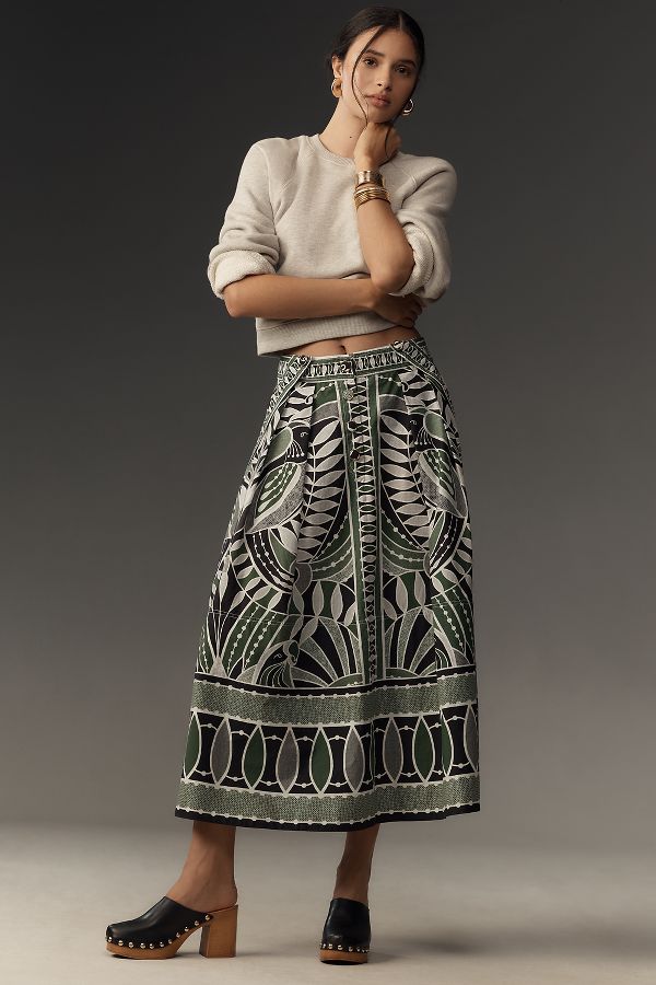 Slide View: 1: Farm Rio Flare Maxi Skirt