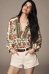 Thumbnail View 1: Farm Rio Garden Tapestry Sand Blouse