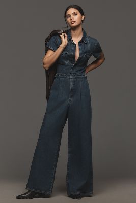 Good American Fit For Success Pleated Wide-Leg Jumpsuit