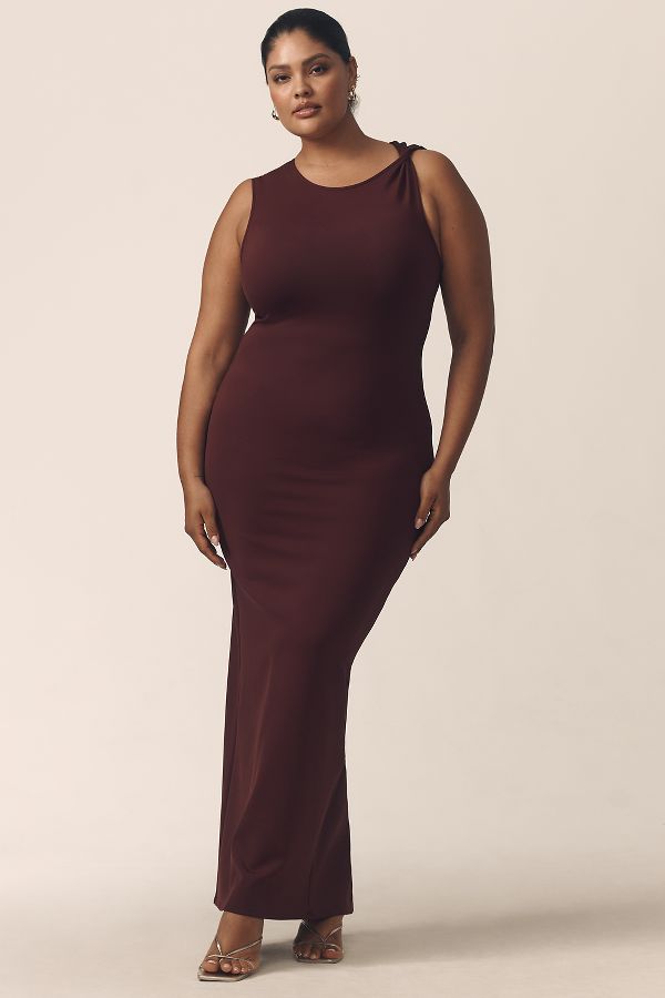 Slide View: 5: Good American Scuba Twist Tank Maxi Dress