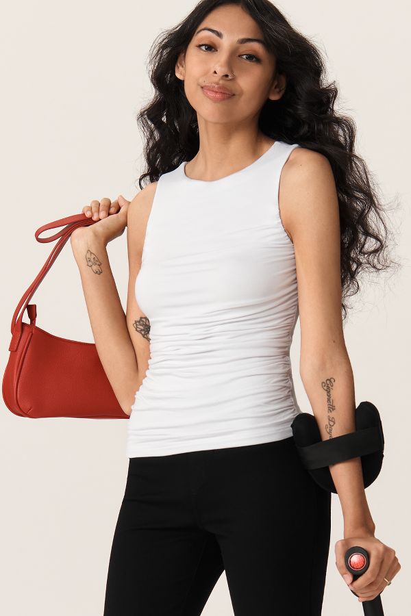 Slide View: 1: Good American Ruched Stretch Jersey Tank Top