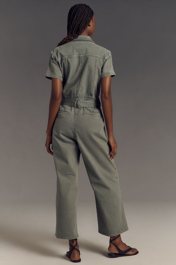 Slide View: 2: Good American x Anthropologie Fit For Success Utility Cropped Jumpsuit