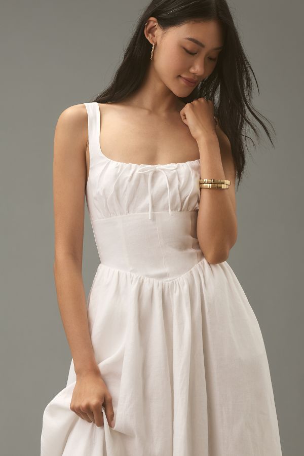 Slide View: 3: Reformation Balia Linen Midi Dress