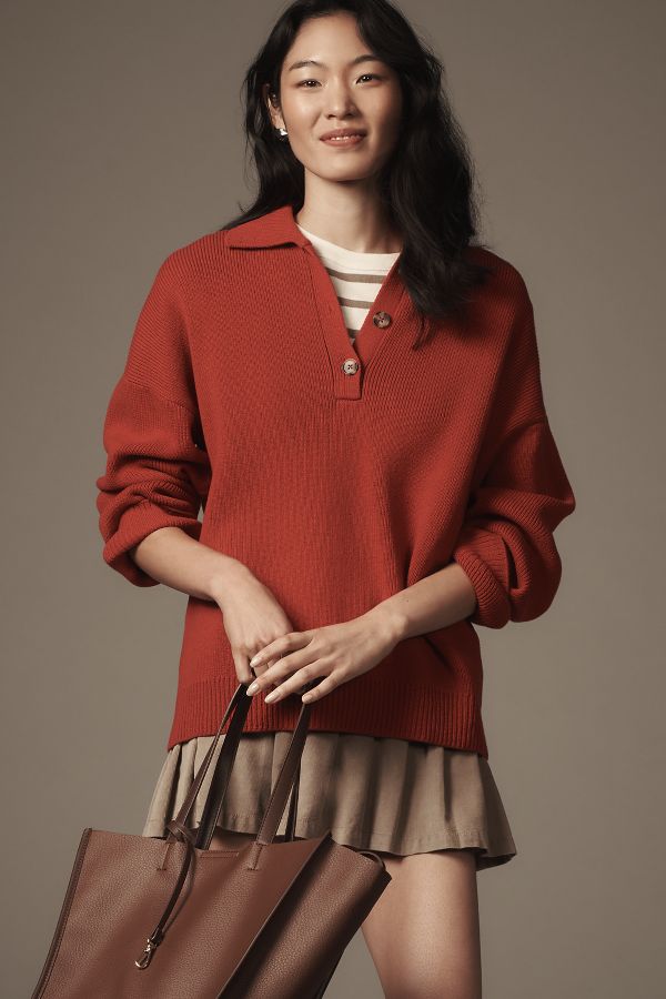 Slide View: 1: Reformation Brooklyn Polo Sweater