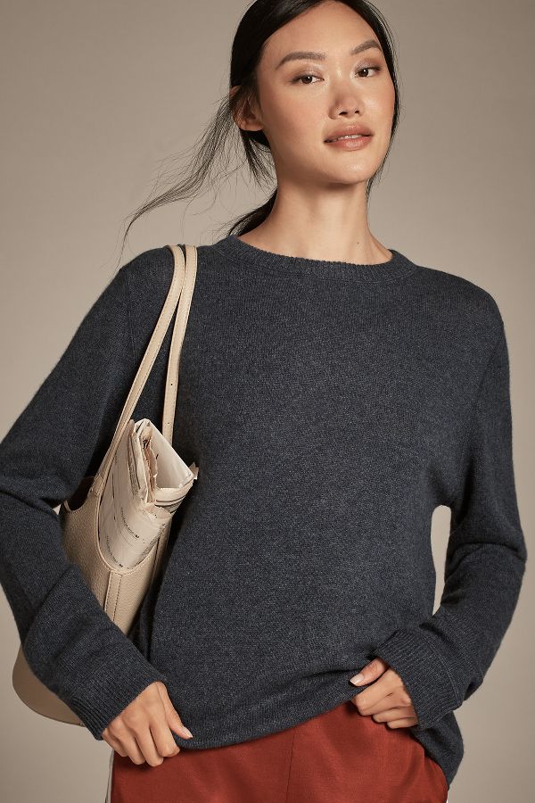 Slide View: 1: Reformation Boyfriend Cashmere Crew-Neck Sweater