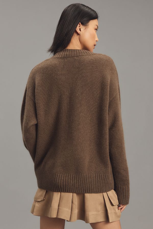 Slide View: 2: Reformation Jadey Cashmere Oversized V-Neck Sweater