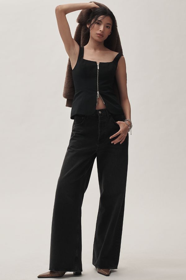 Slide View: 3: Reformation Laine Zip-Front Top