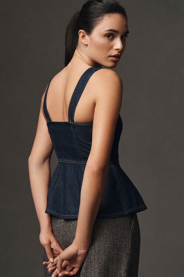 Slide View: 2: Reformation Zeta Denim Top