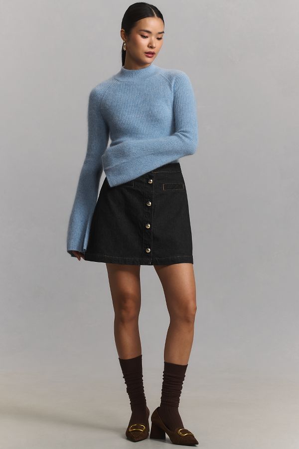 Slide View: 1: Reformation Amara High-Rise Denim Mini Skirt