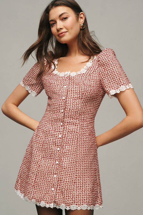 Slide View: 1: Reformation Anabella Short-Sleeve Mini Dress