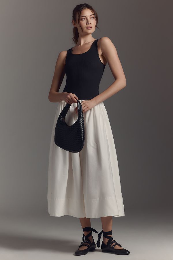 Slide View: 1: Reformation Verdona Sleeveless Drop-Waist Midi Dress