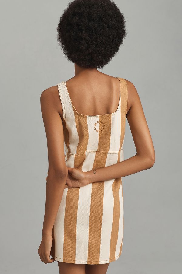 Slide View: 3: SIMONMILLER Sahara Striped Denim Mini Dress