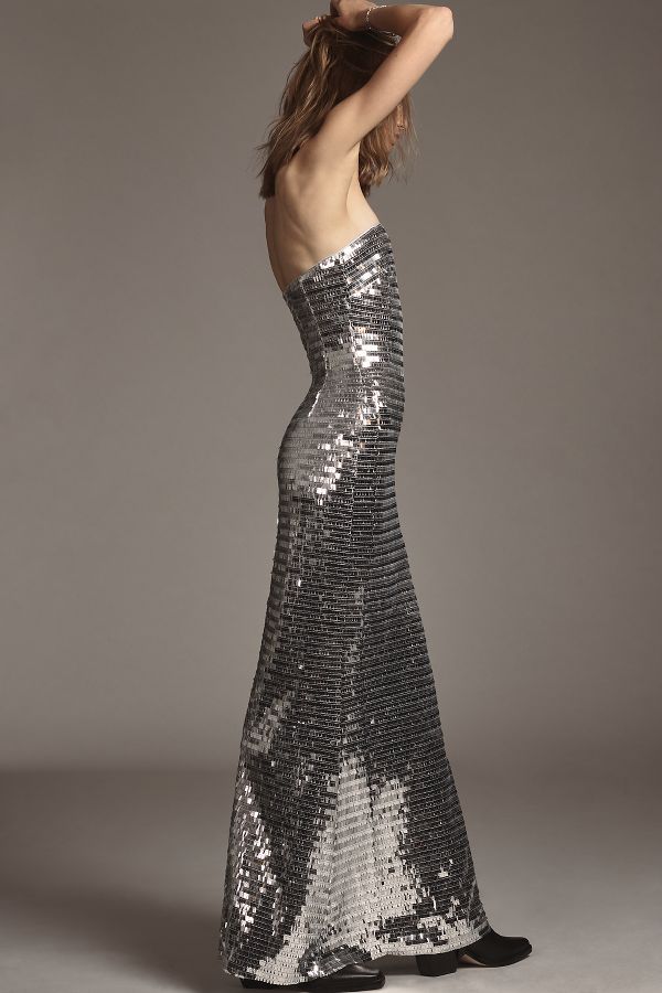 Slide View: 4: SIMONMILLER Sculpty Strapless Sequin Dress