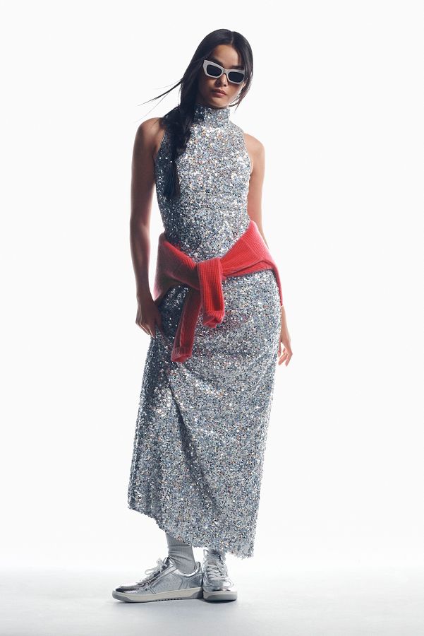 Slide View: 1: SIMONMILLER Sculpty Sleeveless Sequin Maxi Dress