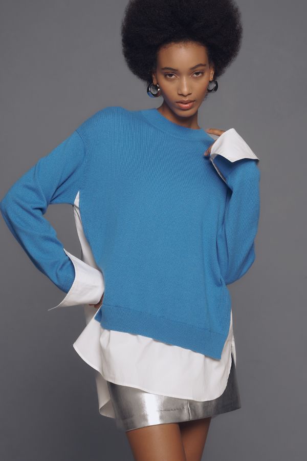 Slide View: 1: SIMONMILLER Combo Pullover Sweater