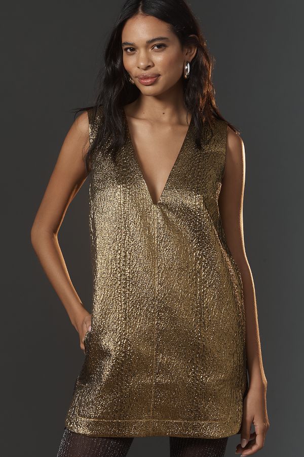 Slide View: 1: SIMONMILLER Fountain Metallic Mini Dress