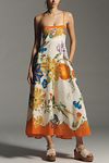 Thumbnail View 4: ALÉMAIS Flores Square-Neck Linen Midi Sundress