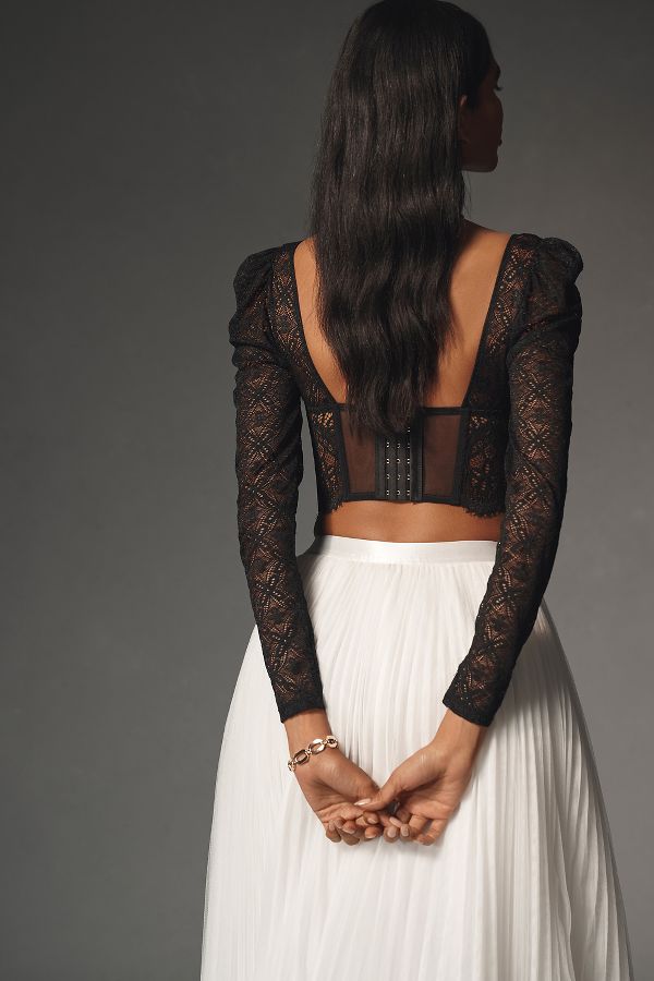 Slide View: 2: The Giselle Lace Bustier: Long-Sleeve Edition