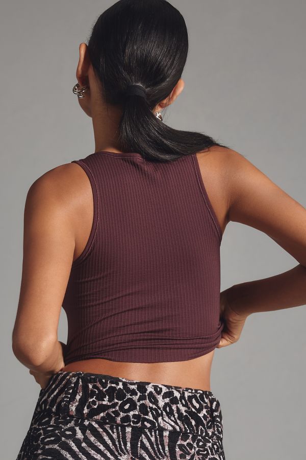 Slide View: 2: The Reegan Seamless Ribbed Cropped Tank Top