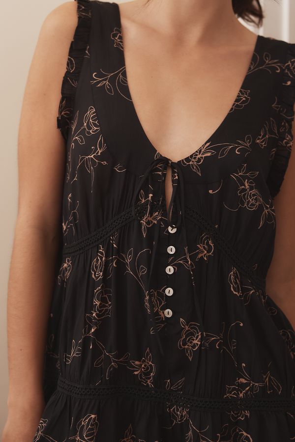 Slide View: 3: By Anthropologie Silky Ruffle Romper