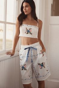 Slide View: 1: Shorts Boxeur Bermuda Brodés Par Anthropologie