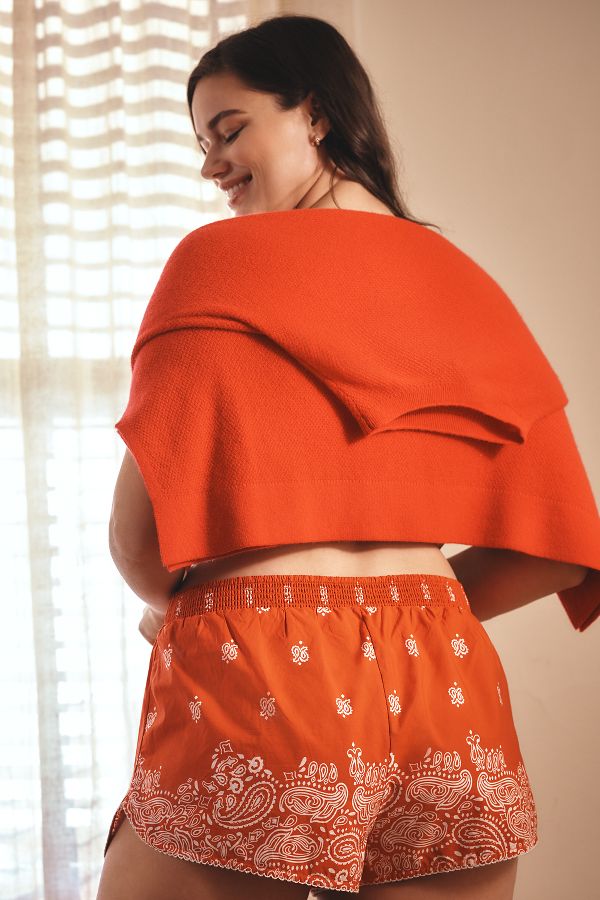 Slide View: 6: By Anthropologie Printed Cotton Pyjama Boxer Shorts