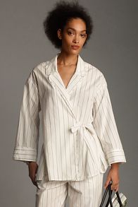 Slide View: 1: By Anthropologie Long-Sleeve Wrap Pajama Jacket