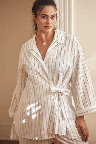 Slide View: 5: By Anthropologie Long-Sleeve Wrap Pajama Jacket