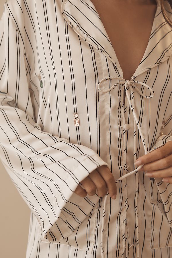 Slide View: 3: By Anthropologie Silky Bejeweled Pyjama Top