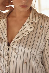 Slide View: 6: By Anthropologie Silky Bejeweled Pajama Top