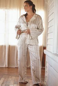 Slide View: 5: By Anthropologie Silky Bejeweled Pajama Bottoms