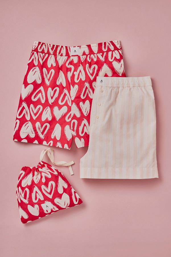 Slide View: 1: The Wren Boxer Shorts By Anthropologie, Set of 2