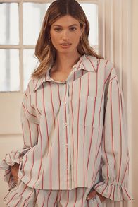 Slide View: 3: By Anthropologie Long-Sleeve Ruffle Shirt