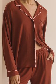 Slide View: 3: The Briar Piped Pajama Shirt: Long-Sleeve Edition