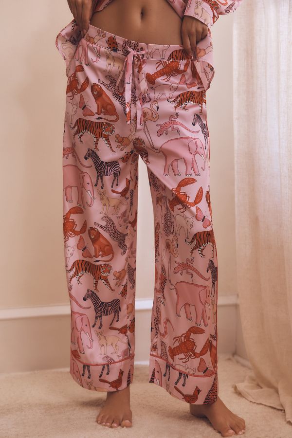 Vista de diapositivas: 4: Karen Mabon Long-Sleeve Pink Animals Pyjama Set