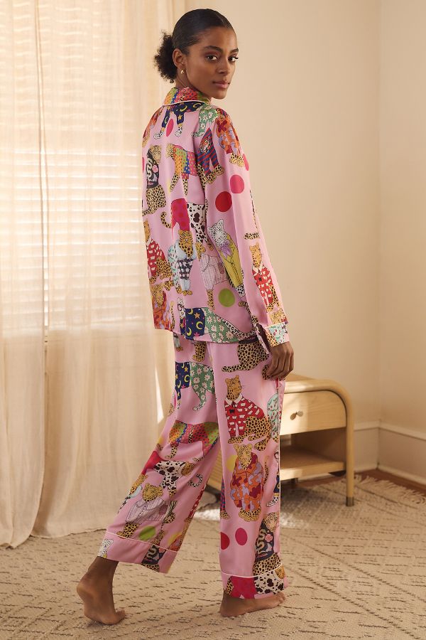 Slide View: 4: Karen Mabon Long-Sleeve Leopards Can't Change Their Spots Pajama Set