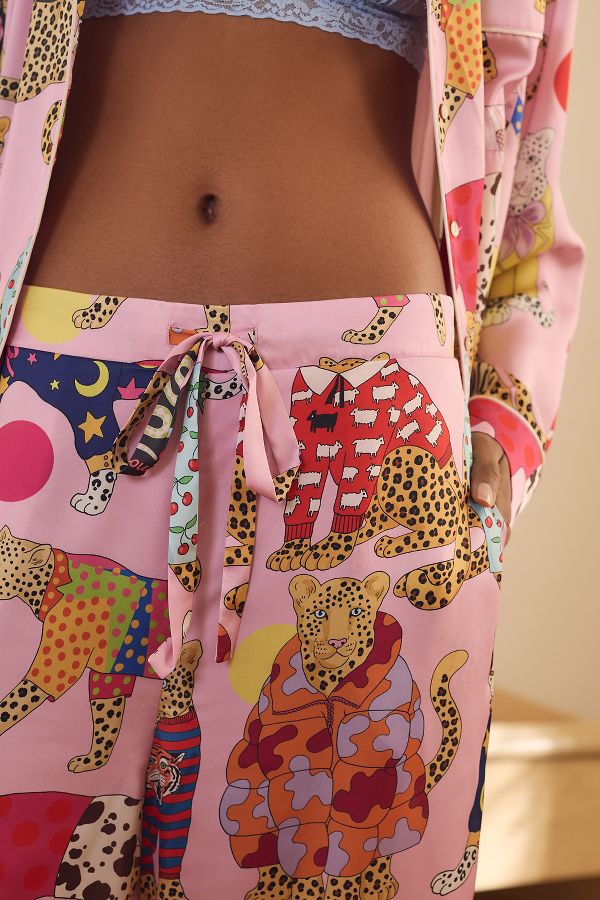 Slide View: 5: Karen Mabon Long-Sleeve Leopards Can't Change Their Spots Pajama Set