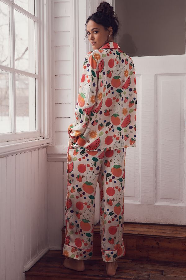 Slide View: 3: Karen Mabon Juicy Fruit Long-Sleeve Pajama Set