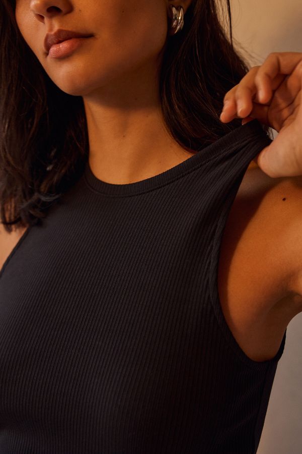 Slide View: 2: Eberjey Ribbed High-Neck Tank