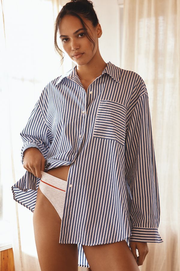 Slide View: 3: Sundry Oversized Graphic Buttondown Shirt