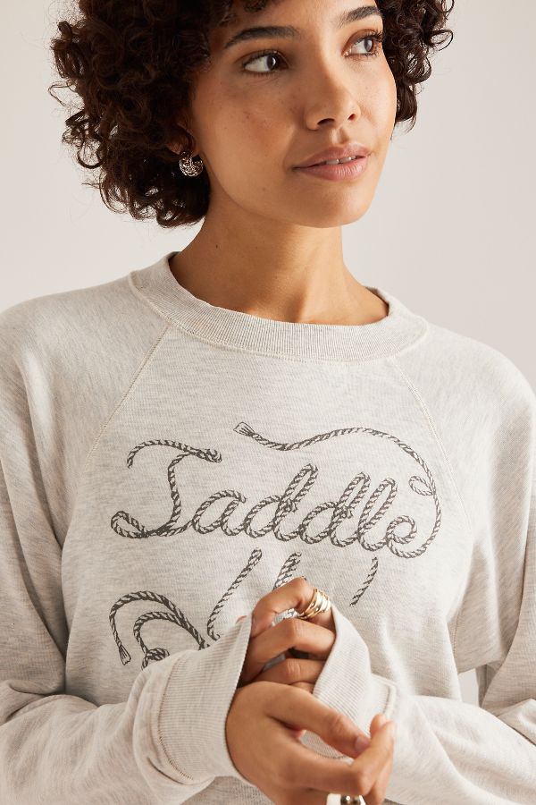 Slide View: 8: By Anthropologie Crew-Neck Graphic Sweatshirt