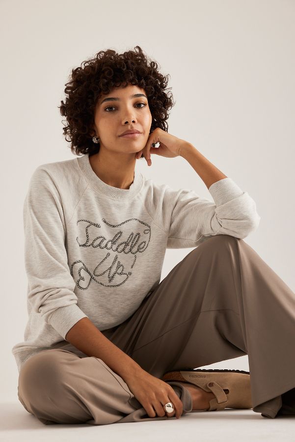 Slide View: 7: By Anthropologie Crew-Neck Graphic Sweatshirt