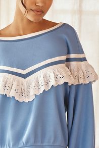 Slide View: 3: By Anthropologie Ruffle Sweatshirt