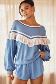 Slide View: 1: By Anthropologie Ruffle Sweatshirt