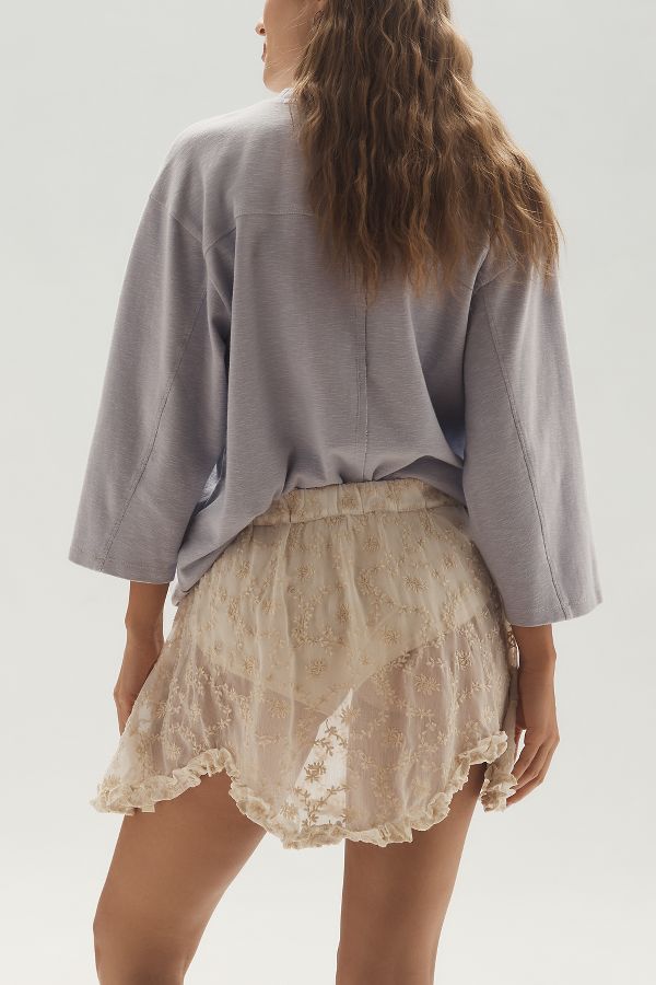 Slide View: 3: By Anthropologie Lace Mini Skirt