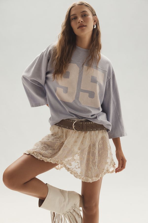 Slide View: 4: By Anthropologie Lace Mini Skirt