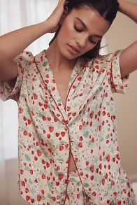 Slide View: 3: By Anthropologie Silky Patterned Pyjama Top